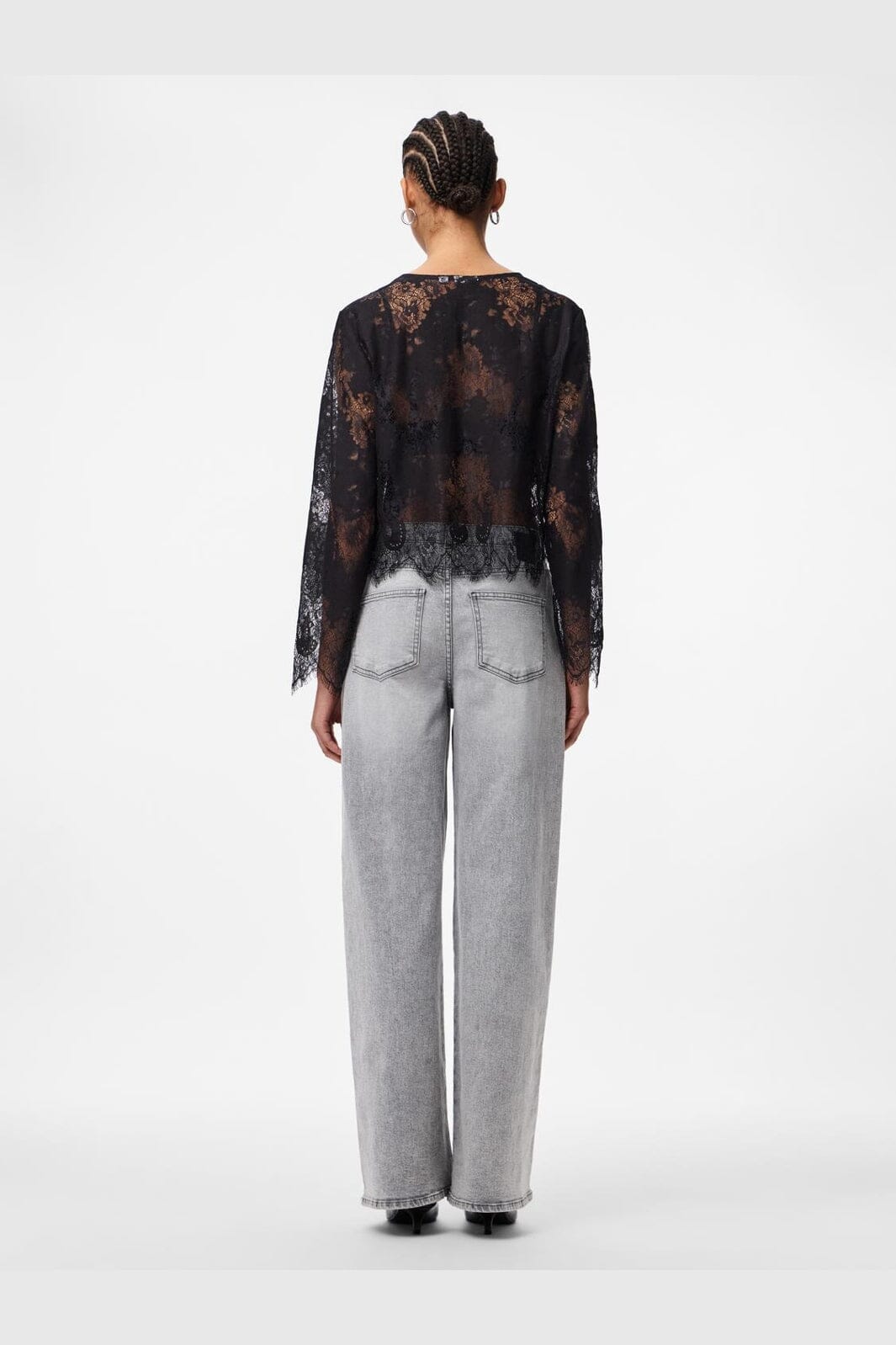 Pieces - Pcrinne Ls Lace Top Kca - 5071431 Black