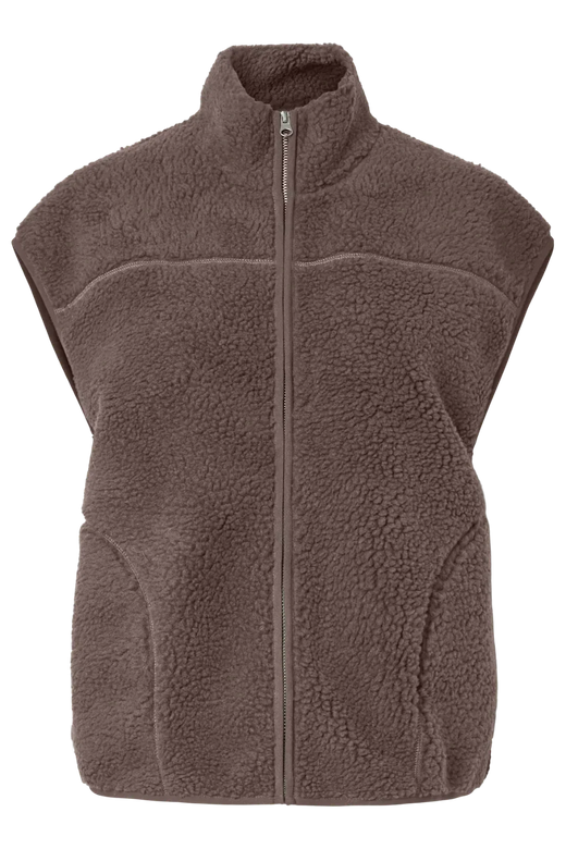 Pieces - Pcsadia Teddy Vest - 4993093 Coffee Quartz Veste 