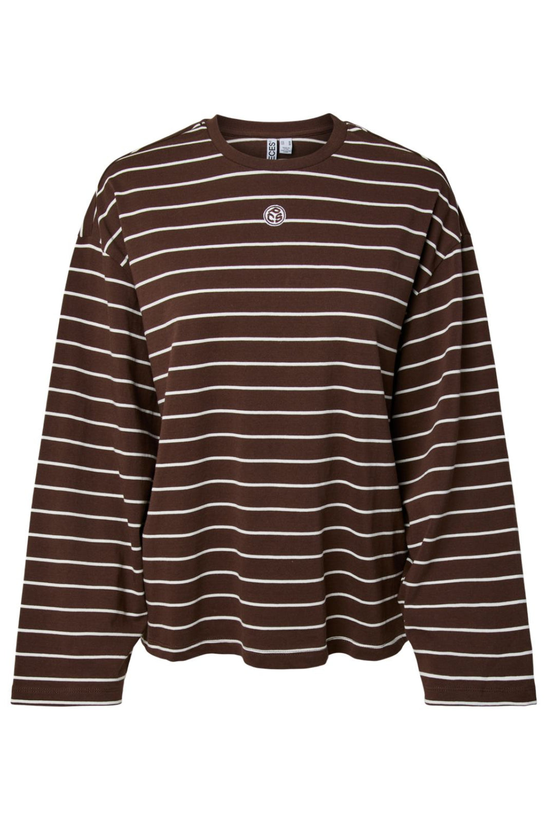 Pieces - Pcsadie Ls Barrel Sleeve Top - 5129569 Hot Fudge Cloud Dancer