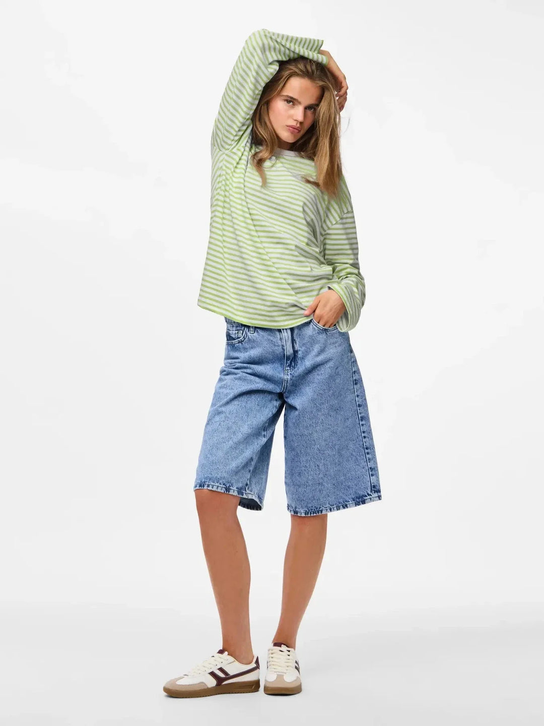 Pieces - Pcsadie Ls Top - 5090907 Bright White Herbal Garden T-shirts 