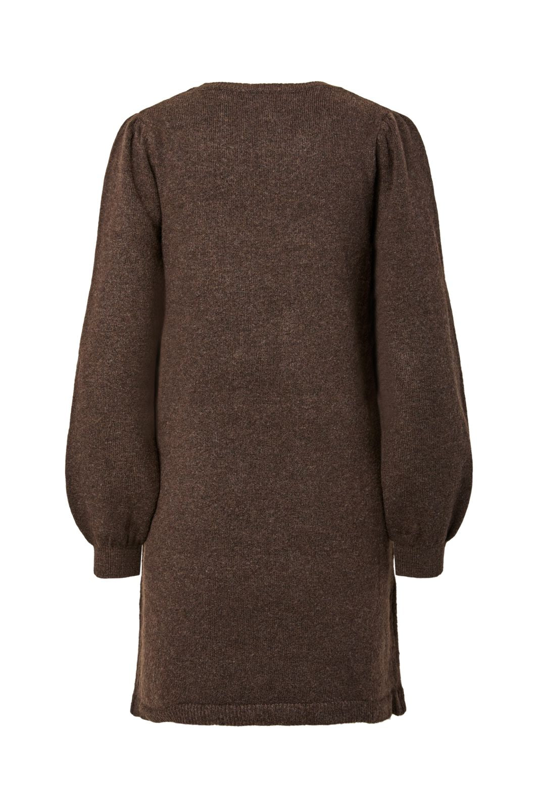 Pieces - Pcsally Ls O-Neck Knit Dress - 5087262 Hot Fudge Melange