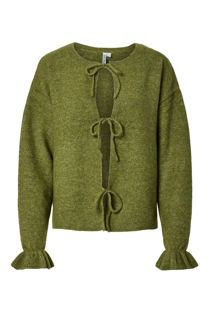 Pieces - Pcsally Rev Frill Cardigan Knit - 5087256 Sphagnum Melange