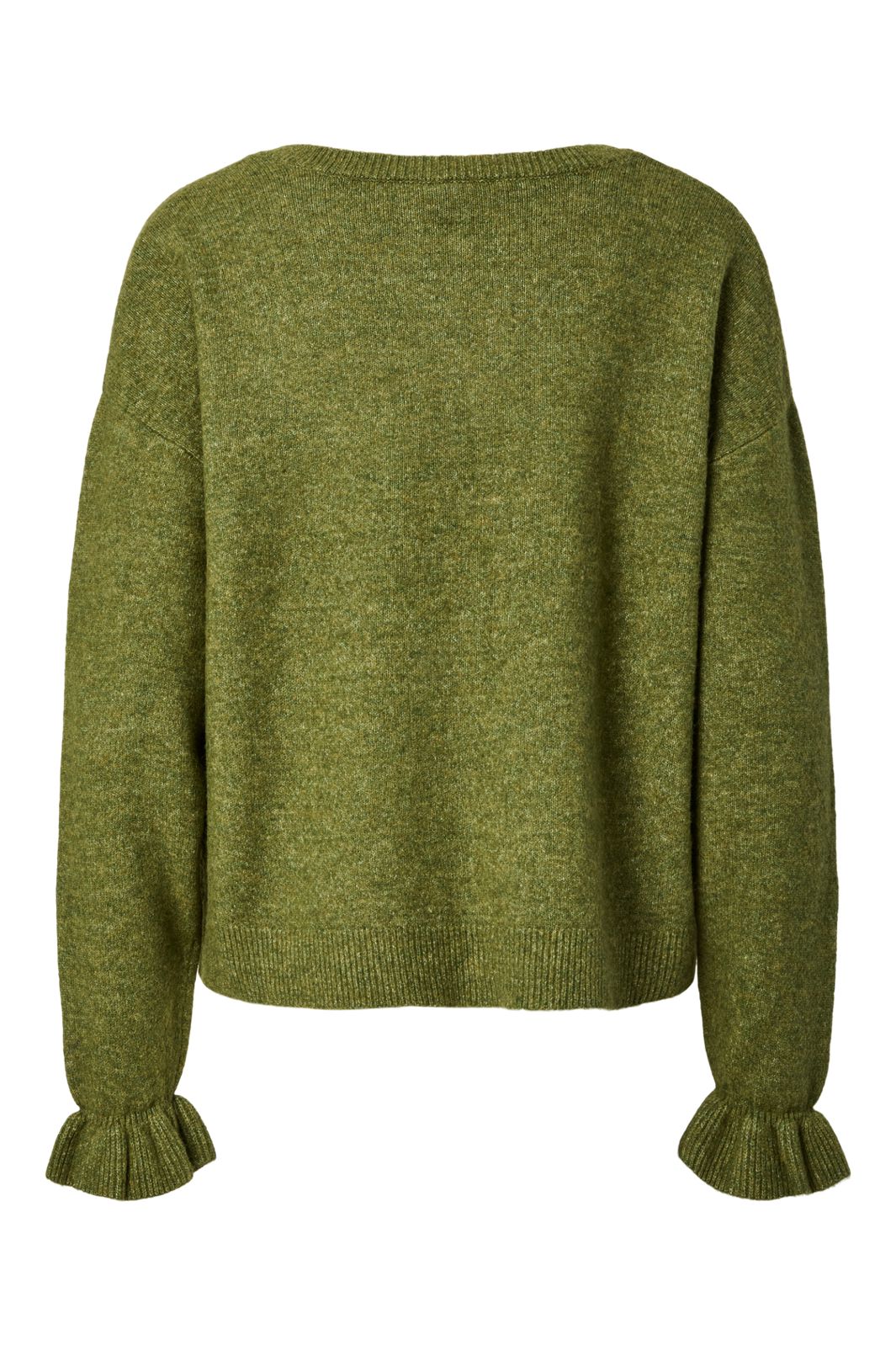 Pieces - Pcsally Rev Frill Cardigan Knit - 5087256 Sphagnum Melange