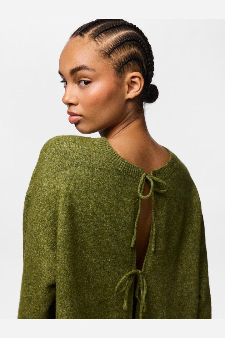 Pieces - Pcsally Rev Frill Cardigan Knit - 5087256 Sphagnum Melange
