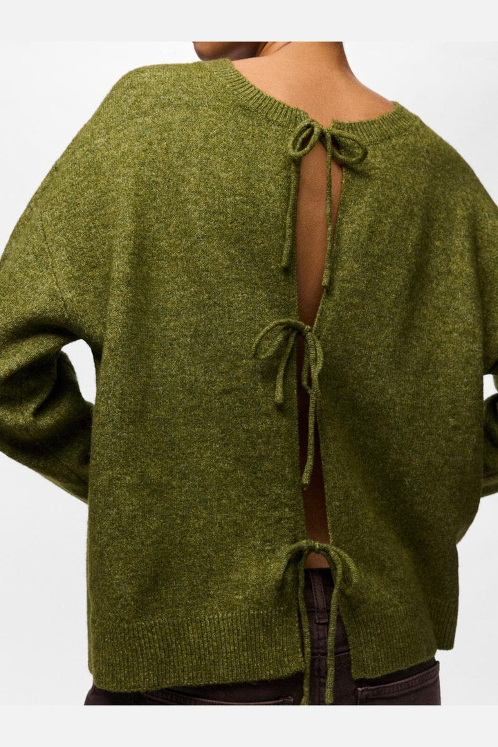 Pieces - Pcsally Rev Frill Cardigan Knit - 5087256 Sphagnum Melange