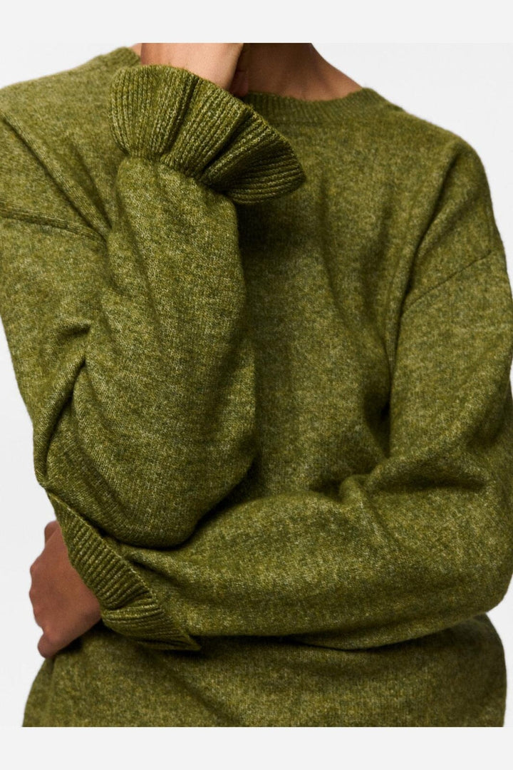 Pieces - Pcsally Rev Frill Cardigan Knit - 5087256 Sphagnum Melange