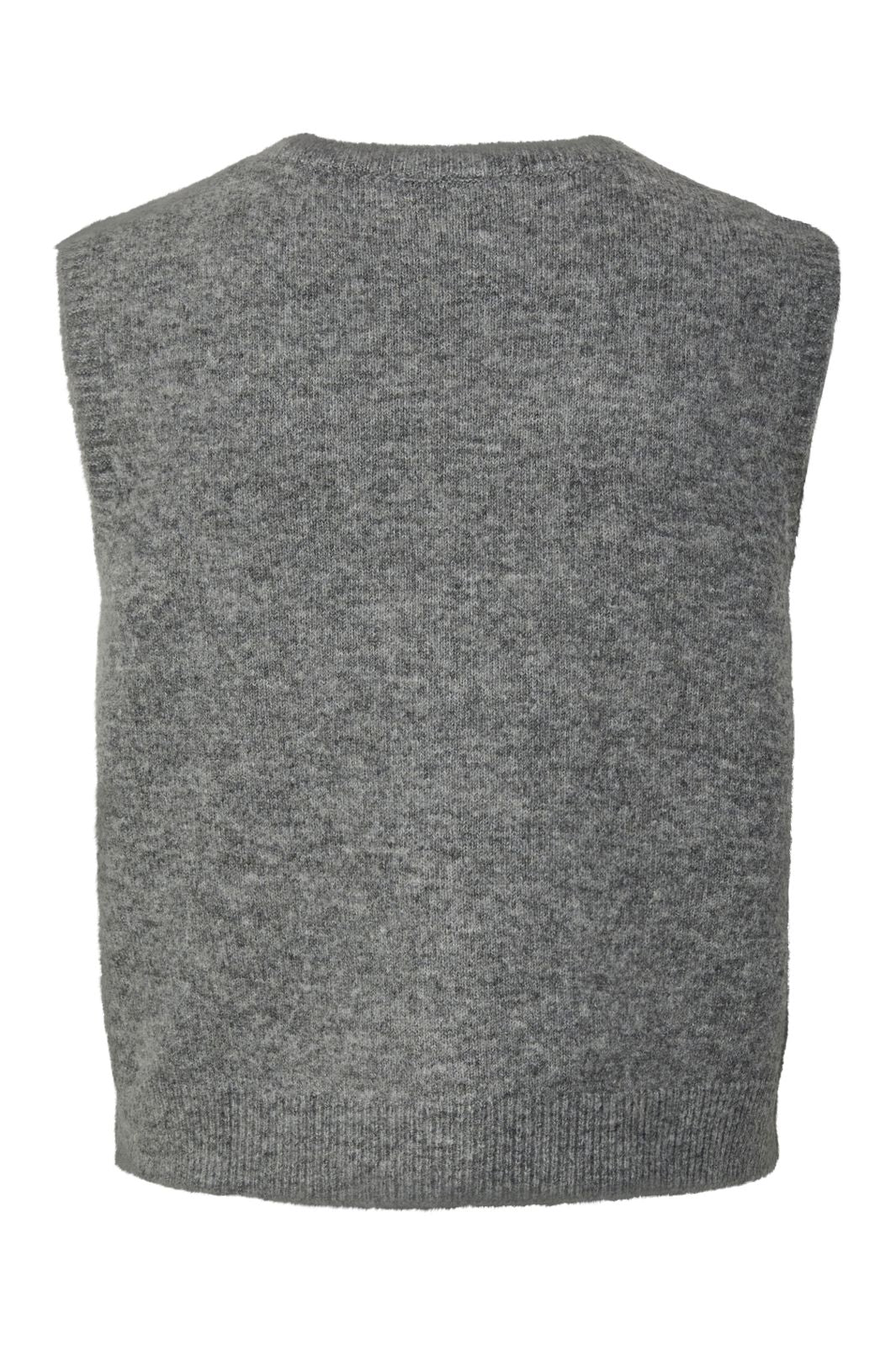 Pieces - Pcsally Sl V-Neck Knit Vest - 5105007 Medium Grey Melange