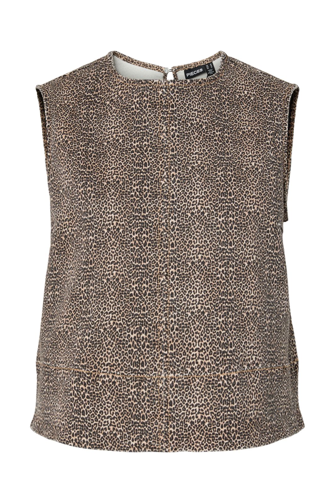 Pieces - Pcsalume Sl Denim Top - 4977995 Rawhide Mini Leo