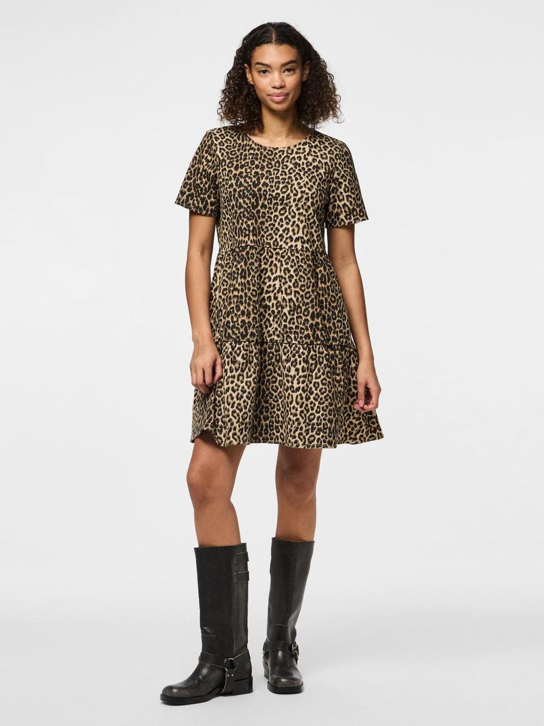 Pieces - Pcsalume Ss Denim Dress - 4771965 White Pepper Leo