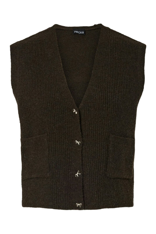 Pieces - Pcsilly Sl V-Neck Knit Vest - 4974531 Delicioso