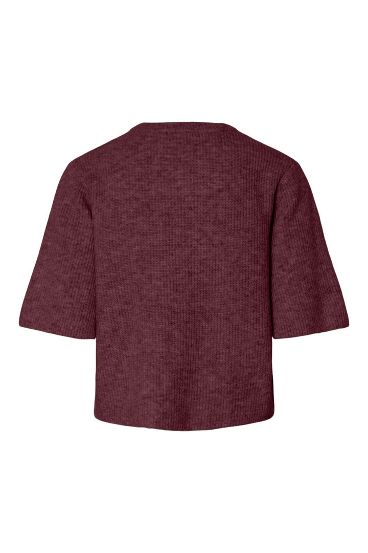 Pieces - Pcsilly Ss O-Neck Knit Cardigan - 4961212 Tawny Port Melange