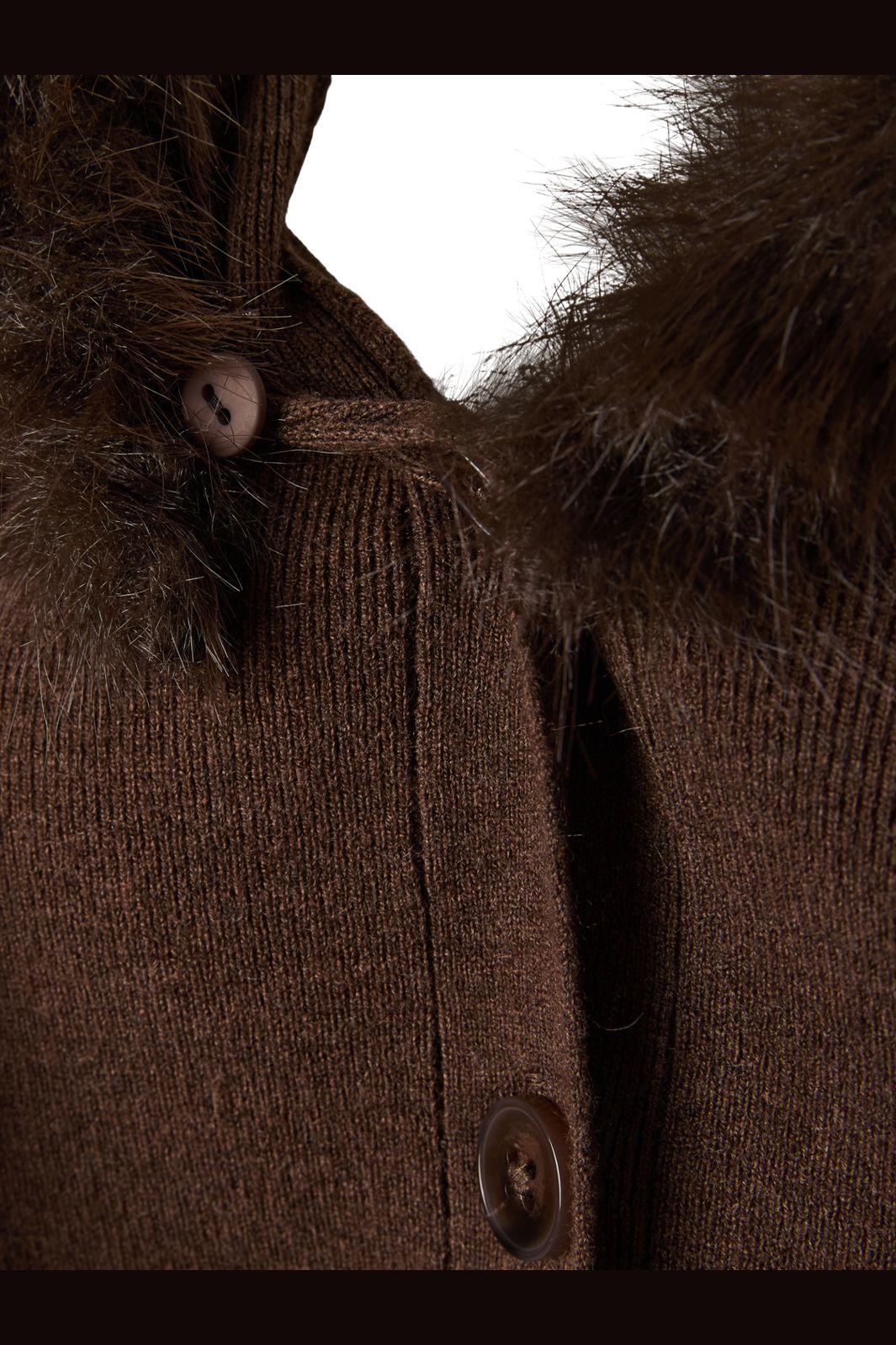 Pieces - Pcsinna Ls V-Neck Fluf Knit Cardigan - 5213548 Hot Fudge