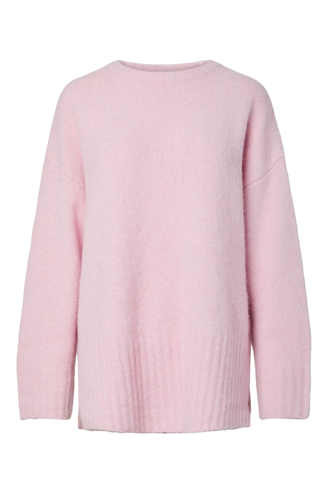Pieces - Pctina Ls O-Neck Knit - 5087566 Roseate Spoonbill Melange