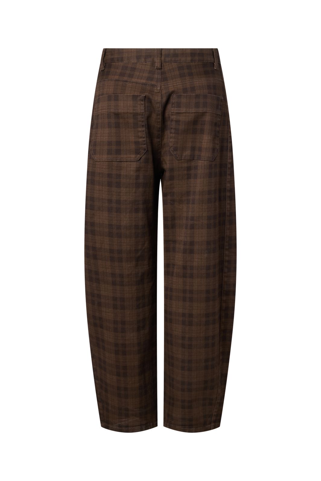 Pieces - Pcvera Barrel Check Jeans - 5176036 Mulch Fondue Fudge & Mole Check