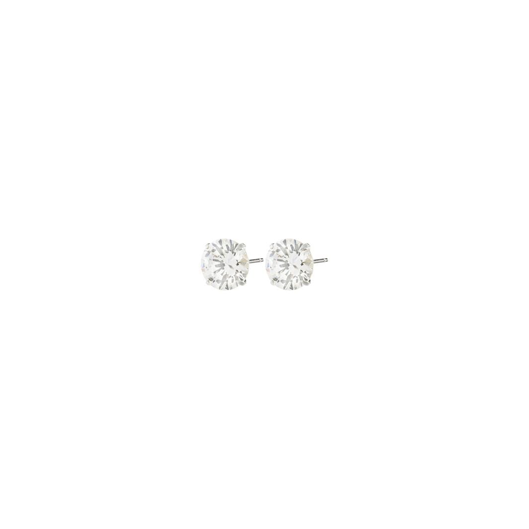 Pilgrim - Sable Crystal Earstuds Silver-plated 662716053 - Silver Plated