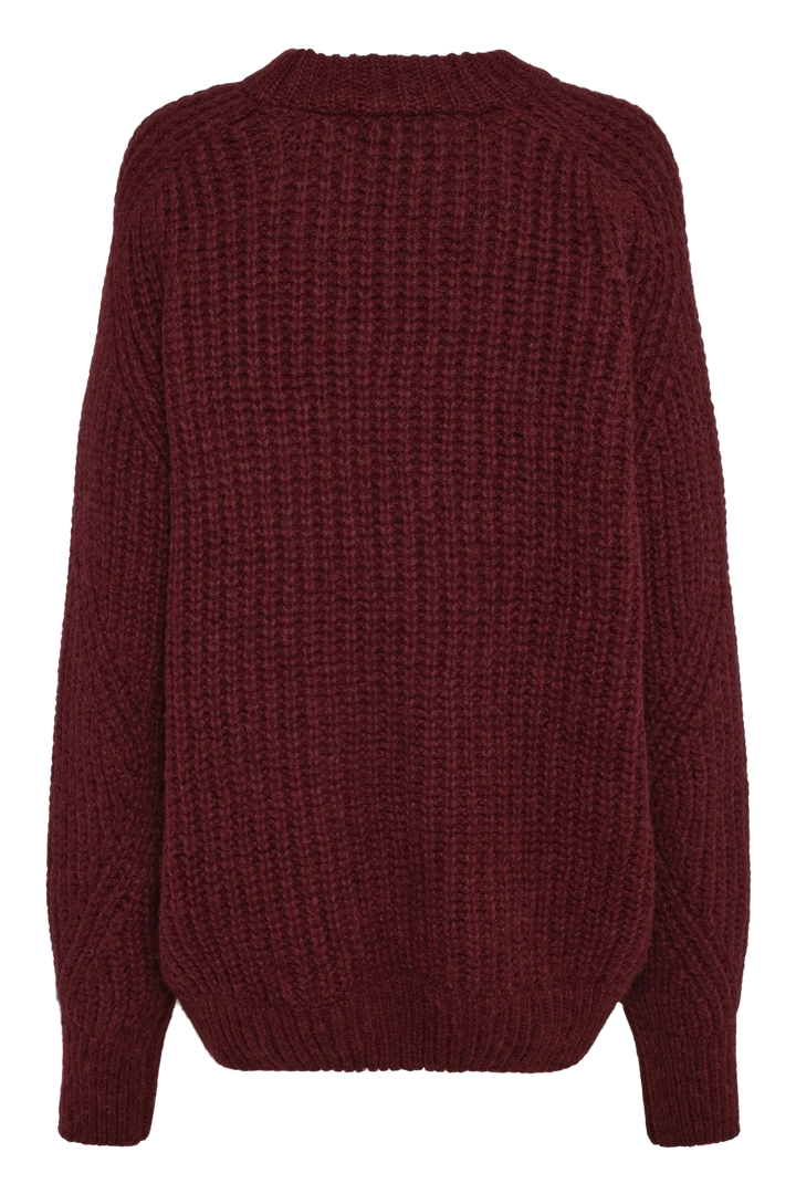 Rotate - Knitted Logo Sweater 1164492694 - 2694 Winetasting Strikbluser 