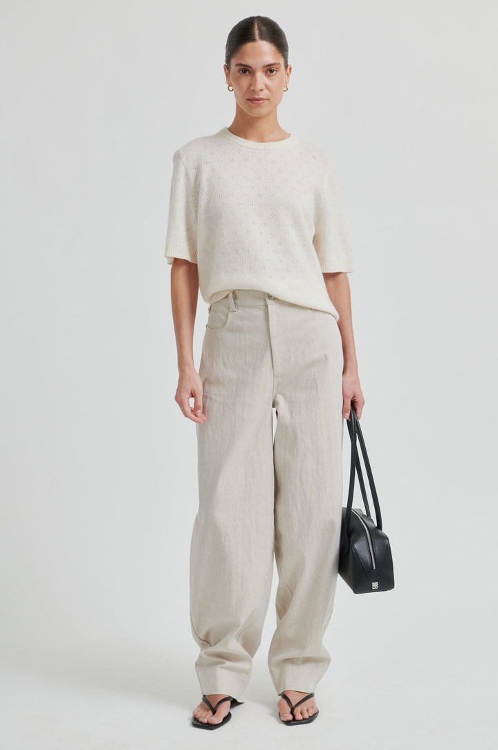 Second Female - Amala Knit SS O-Neck 60583 - 0508 Tofu 