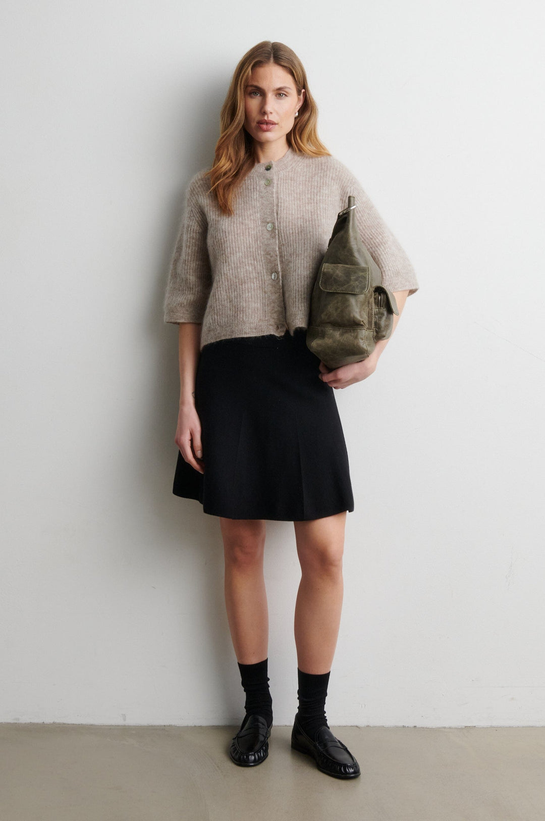 Second Female - Andrea Knit Rib Cardigan 58367 - 0511 Light Beige Melange Cardigans 