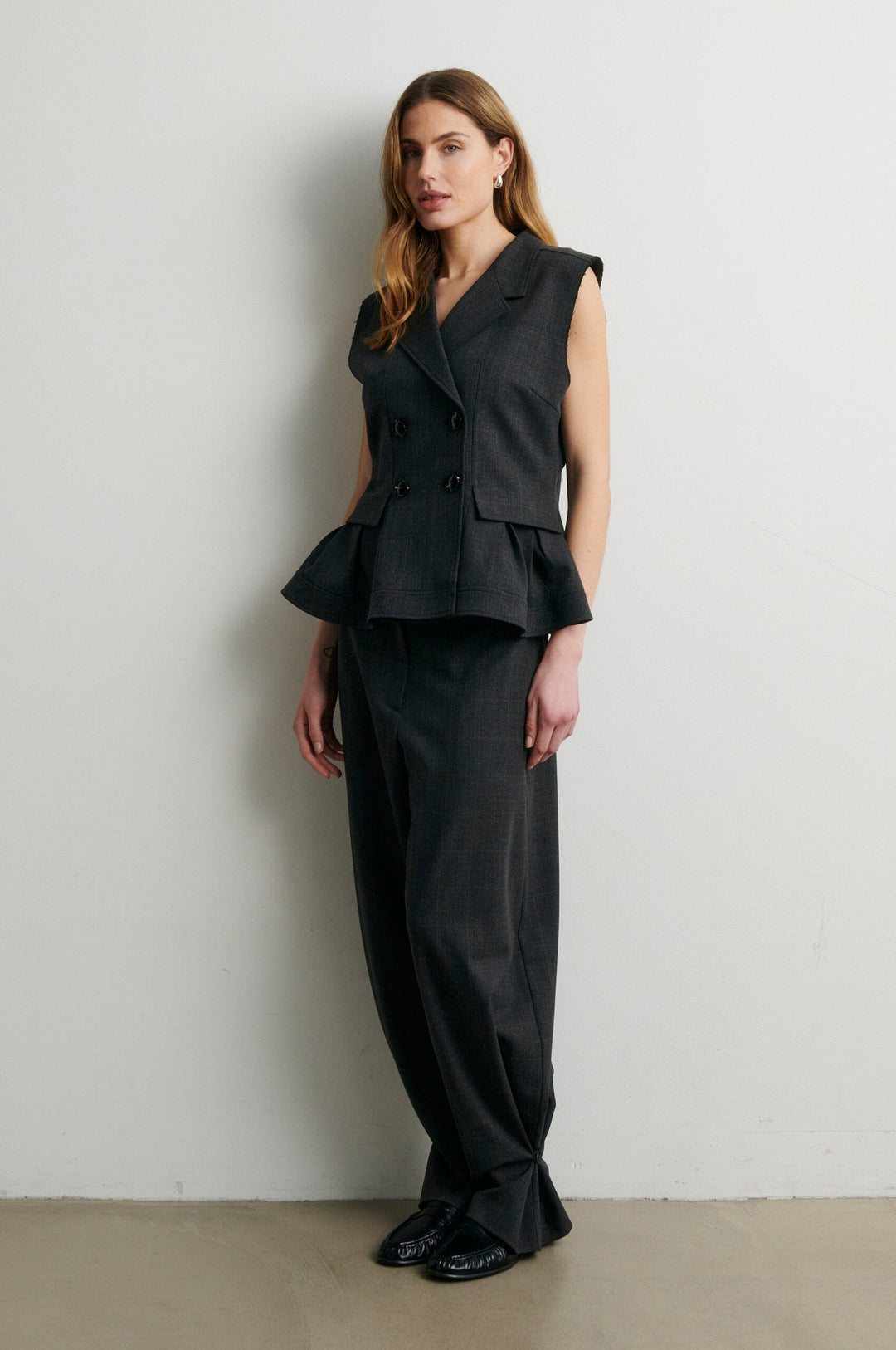 Second Female - Anjou Trousers 60963 - 7003 Dark grey melange Bukser 