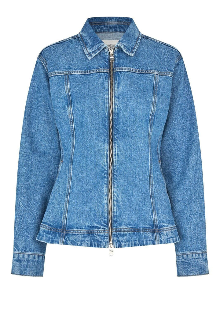 Second Female - Belton Peplum Denim Jacket 60444 - 5997 Blue denim Skjorter 
