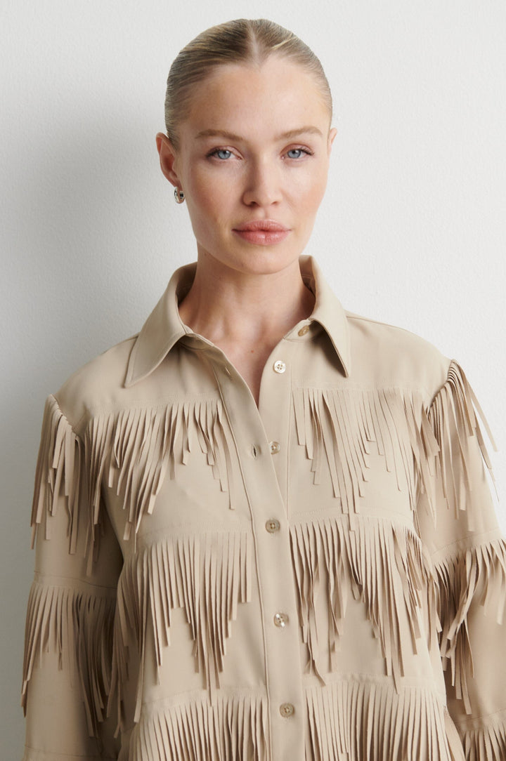 Second Female - Dancing Cropped Shirt 60230 - 6004 Chinchilla Skjorter 