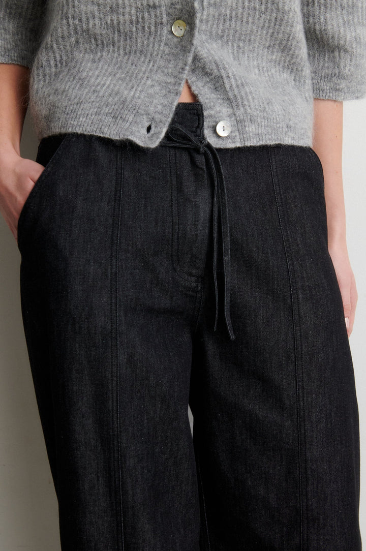 Second Female - Dera Denim Cargo Trousers 61090 - 8001 Black Bukser 