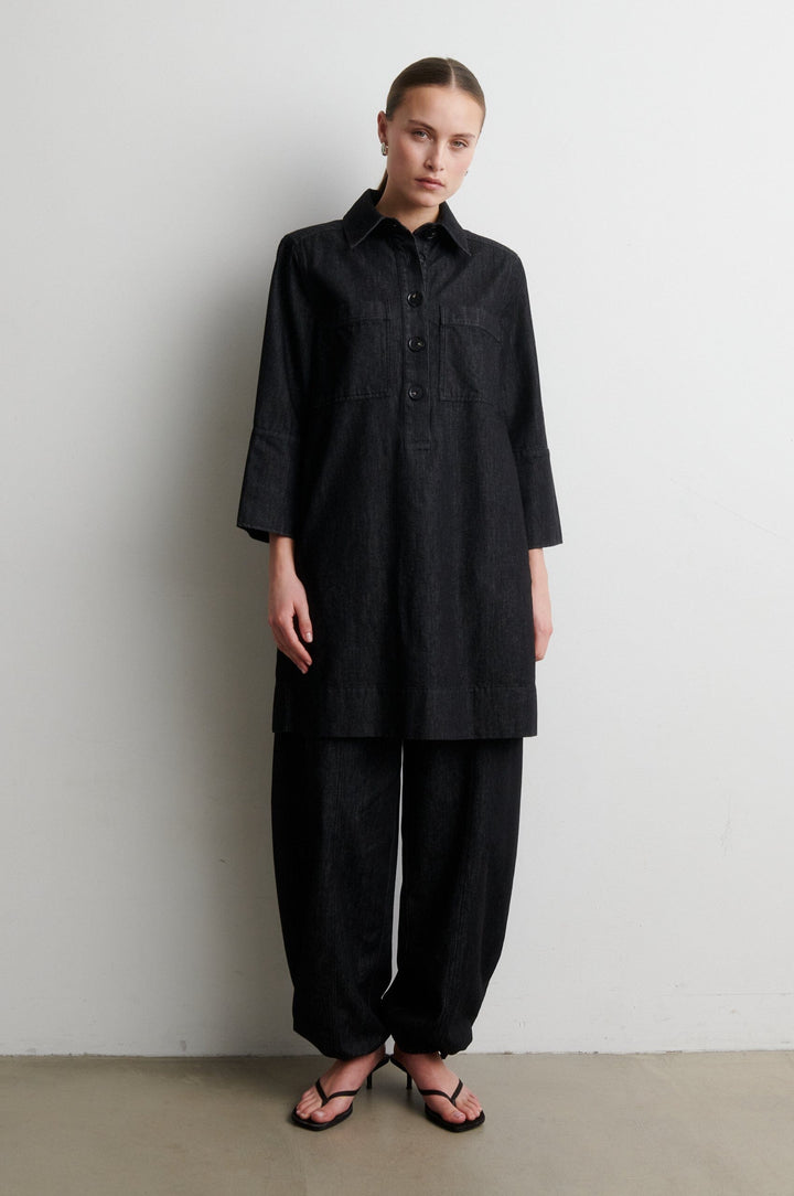Second Female - Dera Denim Cargo Trousers 61090 - 8001 Black Bukser 