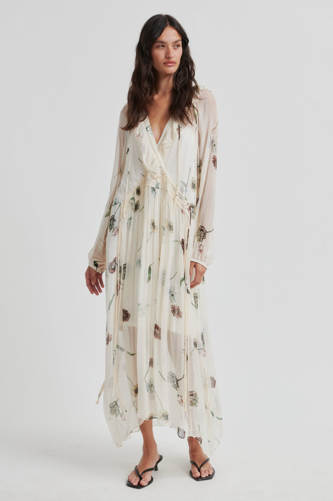 Second Female - Florala Maxi Dress 60577 - 1034 Summer Sand Kjoler 