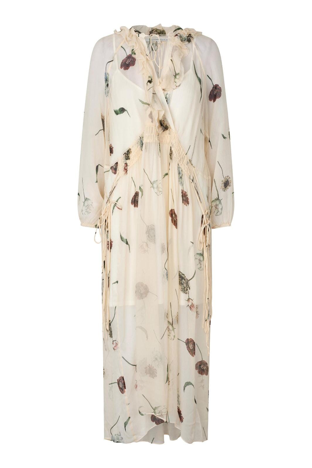 Second Female - Florala Maxi Dress 60577 - 1034 Summer Sand Kjoler 