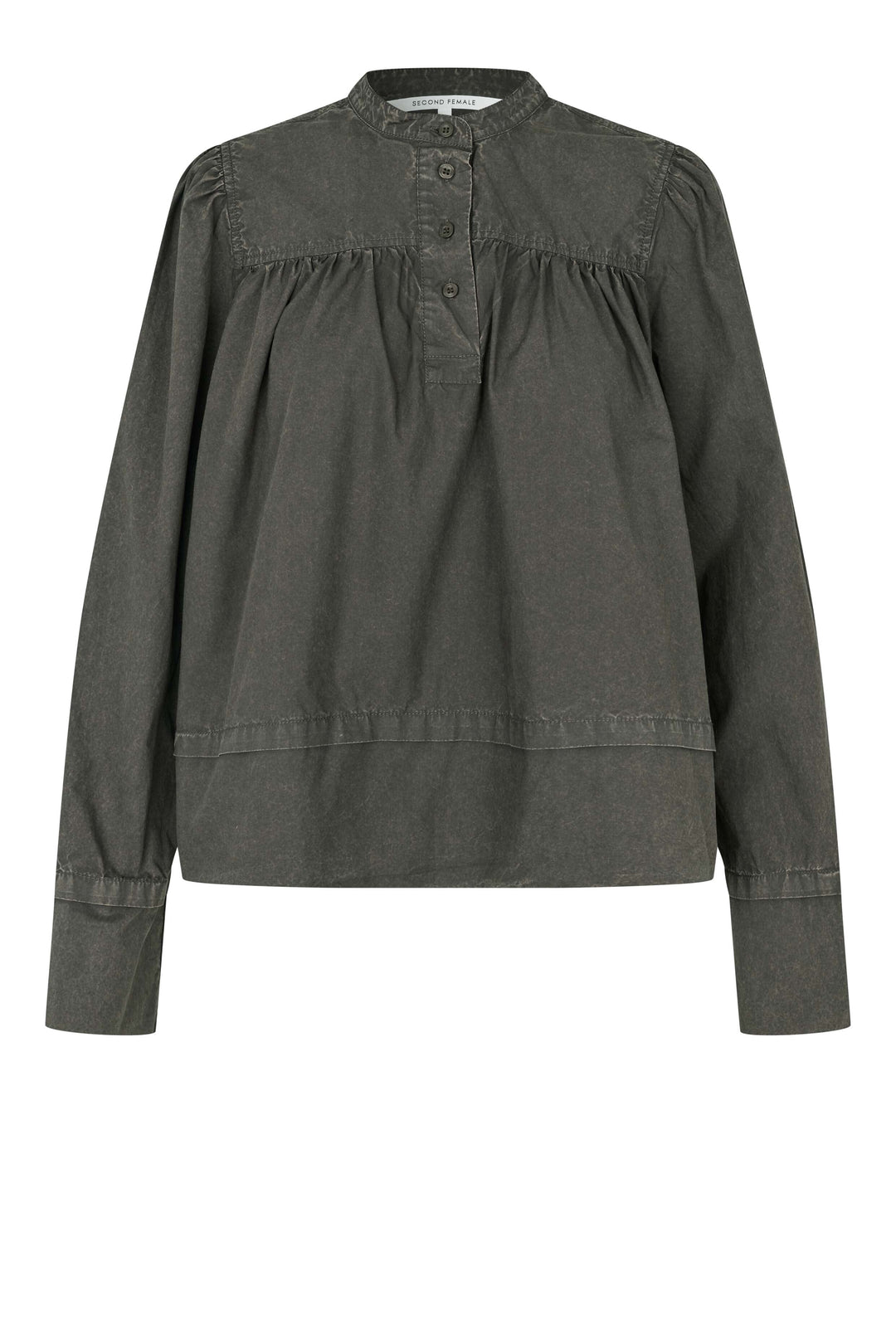 Second Female - Monts LS Blouse 60919 - 8004 Black Olive Bluser 