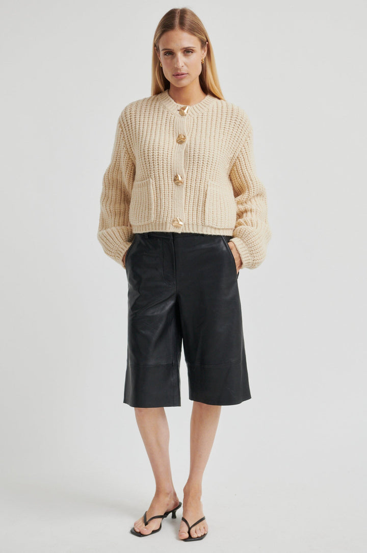 Second Female - Ulrikke Knit Cardigan 60463 - 0512 Soft Beige Cardigans 