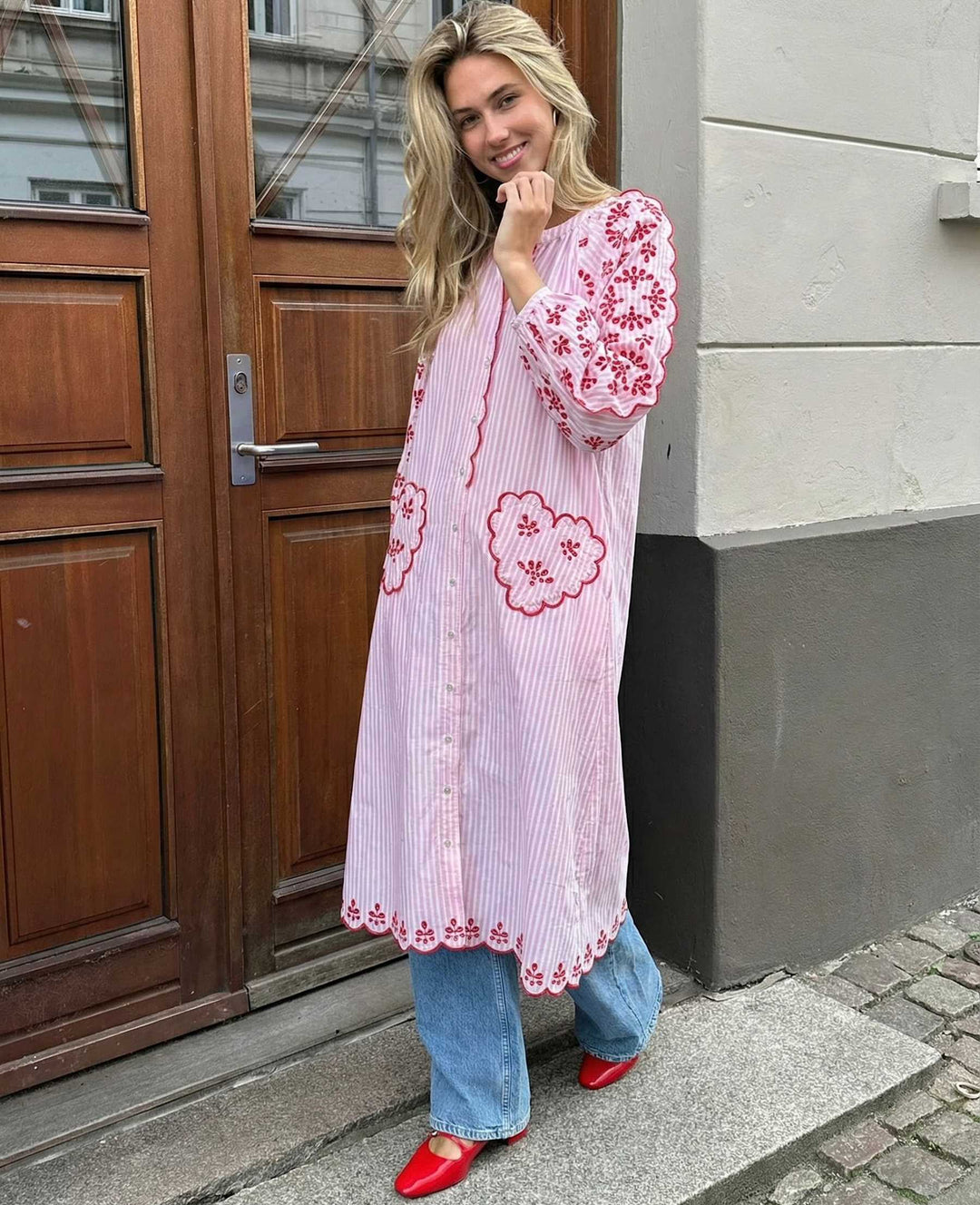 Sissel Edelbo - Elin Dress SE 2101 - Red Stripes Kjoler 