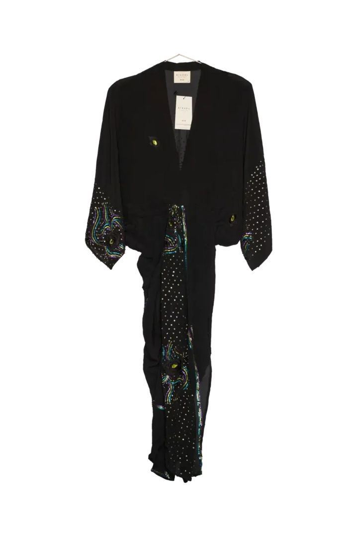 Sissel Edelbo - Juno SILK Dress Sparkling Black SE 1717-1 - Sparkling Black No. 139