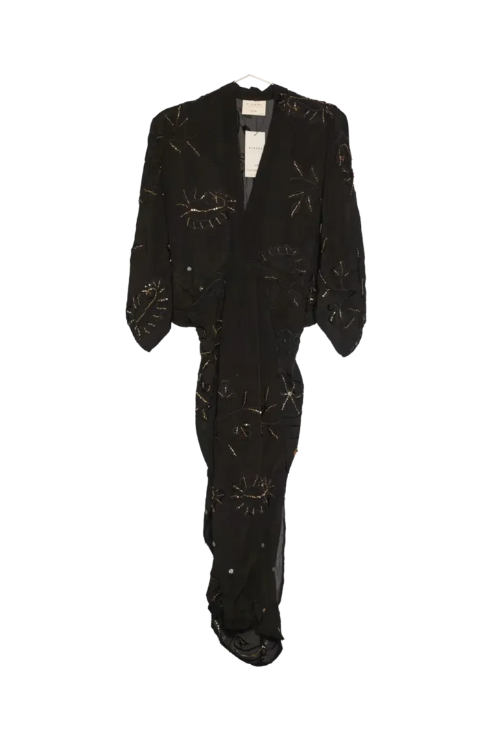 Sissel Edelbo - Juno SILK Dress Sparkling Black SE 1717-1 - Sparkling Black No. 8