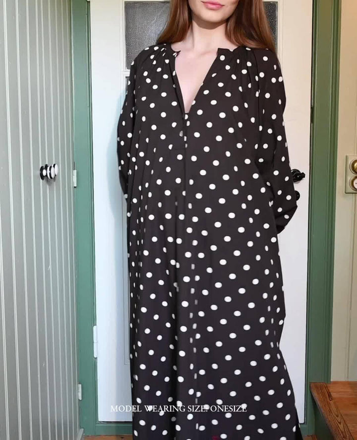 Sissel Edelbo - Lara Dress Se 2077 - Brown Dot Kjoler 