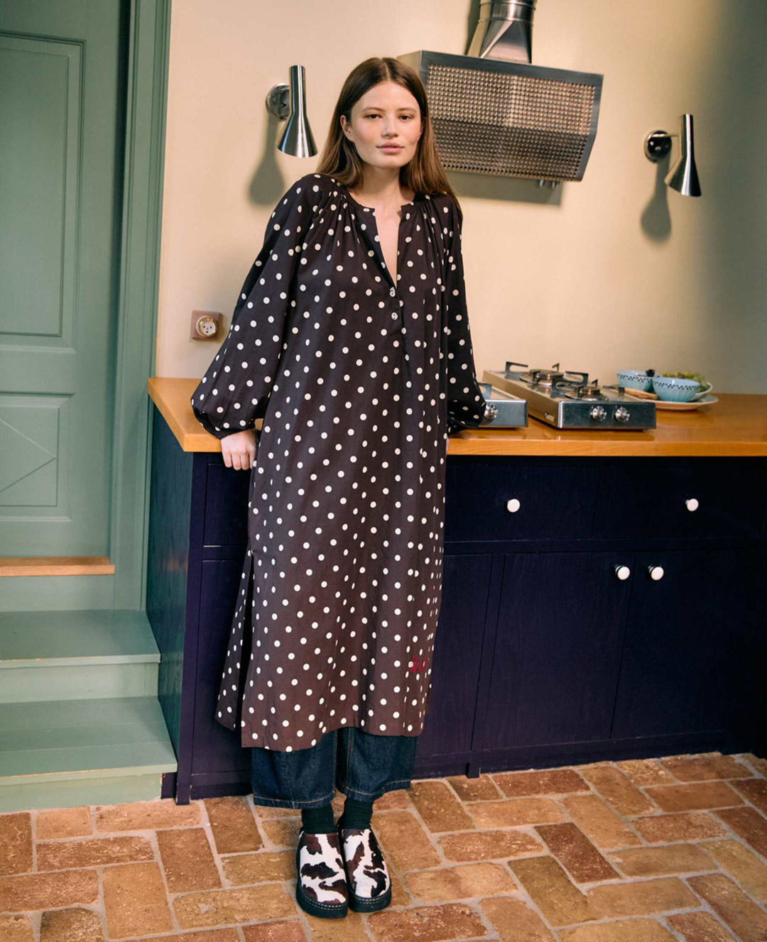 Sissel Edelbo - Lara Dress Se 2077 - Brown Dot Kjoler 