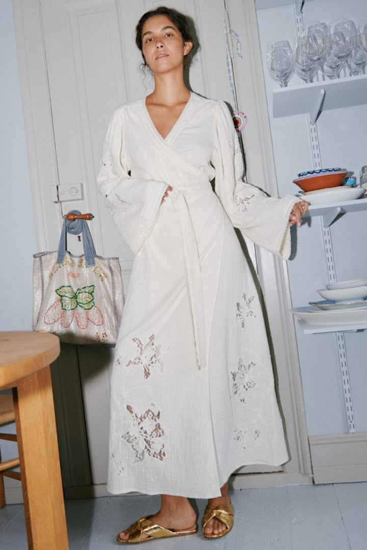 Sissel Edelbo - Winfrey Wrap Dress SE 1917 - Off White Kjoler 