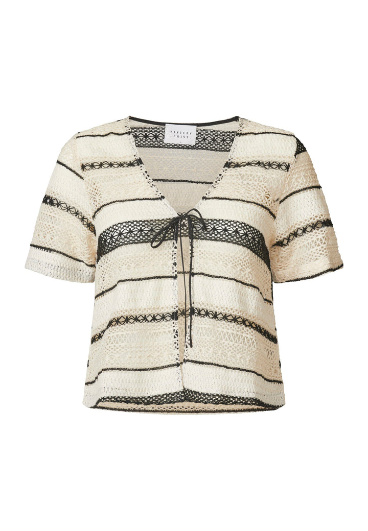 Sisters Point - Elasa-Ss - 119 Cream/Black T-shirts 