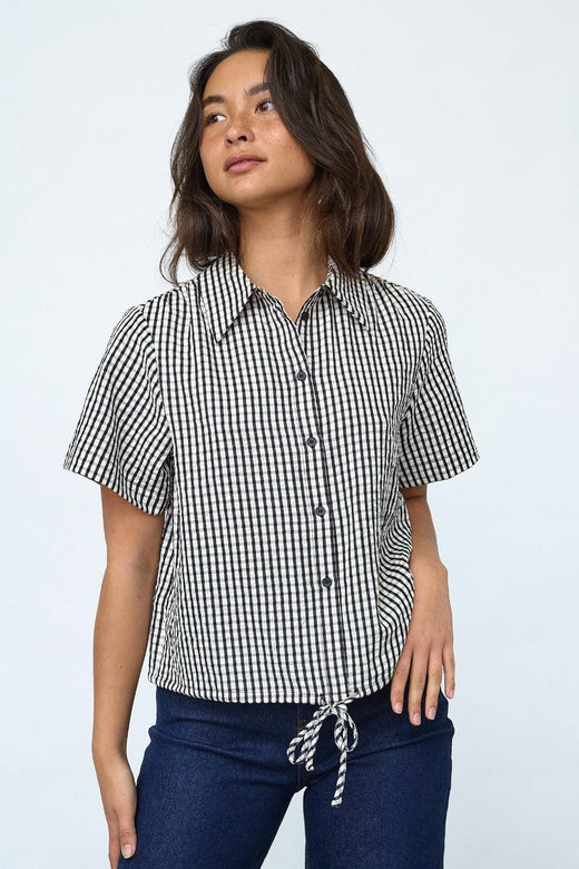 Sisters Point - Eleo-Sh1 20054 - 840 - Cream/Black Check Skjorter 