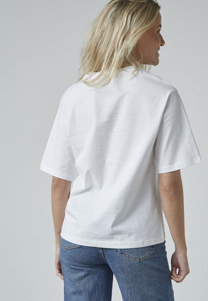 Sisters Point - Heda-Loose.Ss9 18794 - 829 - White/Mocha T-shirts 