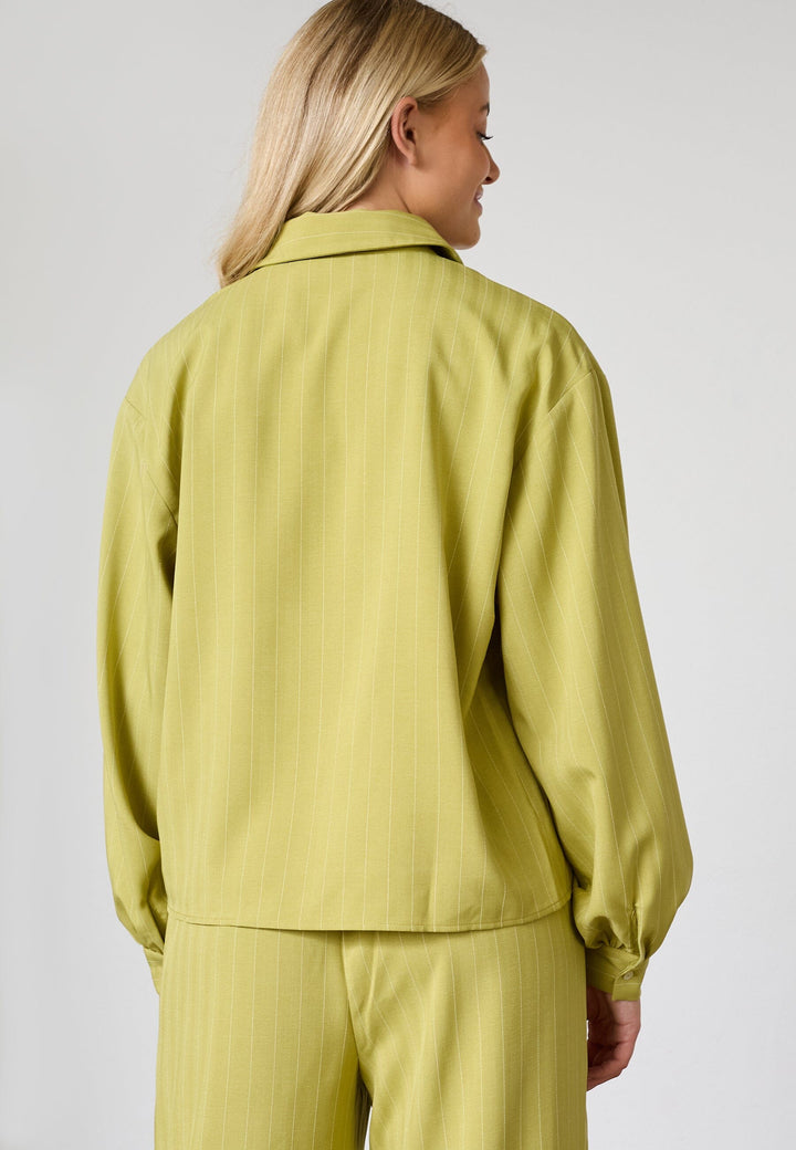 Sisters Point - Verina-Sh3 19504 - 330 - Lime Pinstripe Skjorter 