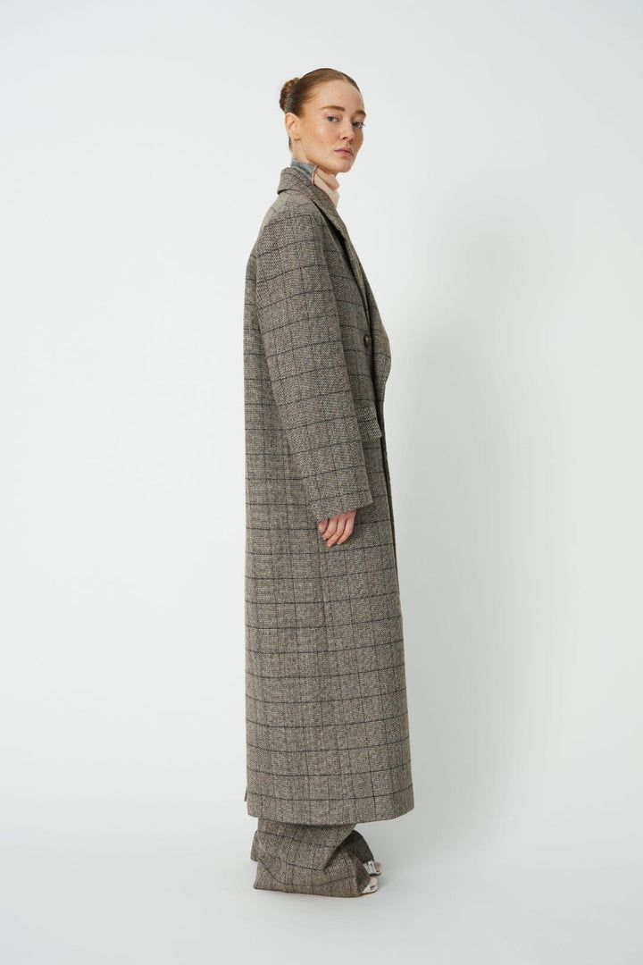 Stella Nova - Masculine Oversized Coat Fc63-7615 - 917 Warm Grey MéLange Frakker 