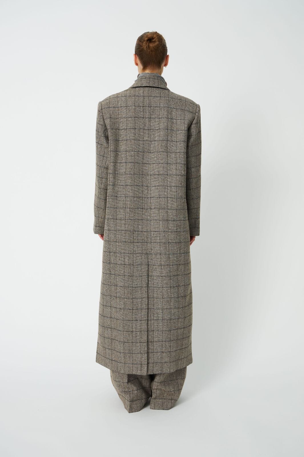 Stella Nova - Masculine Oversized Coat Fc63-7615 - 917 Warm Grey MéLange Frakker 