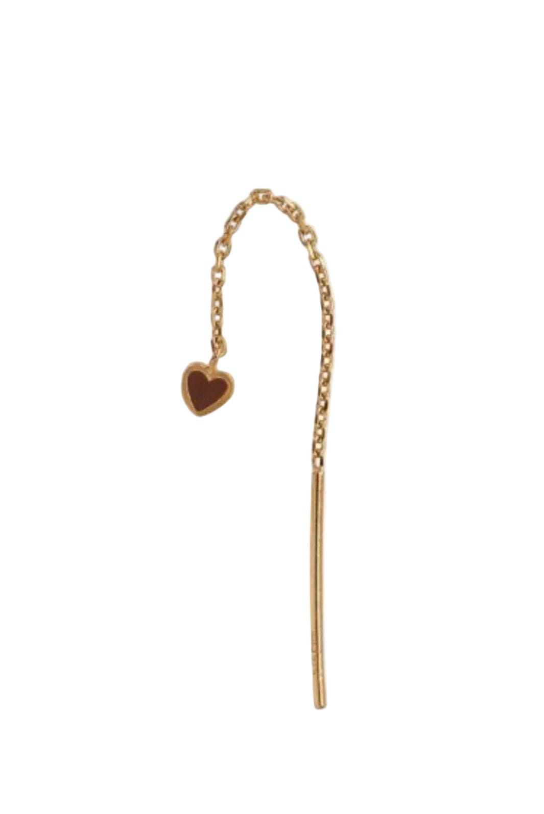 Stine A - Dangling Love Heart Enamel - Mocha - 1364-02-Mocha Øreringe 
