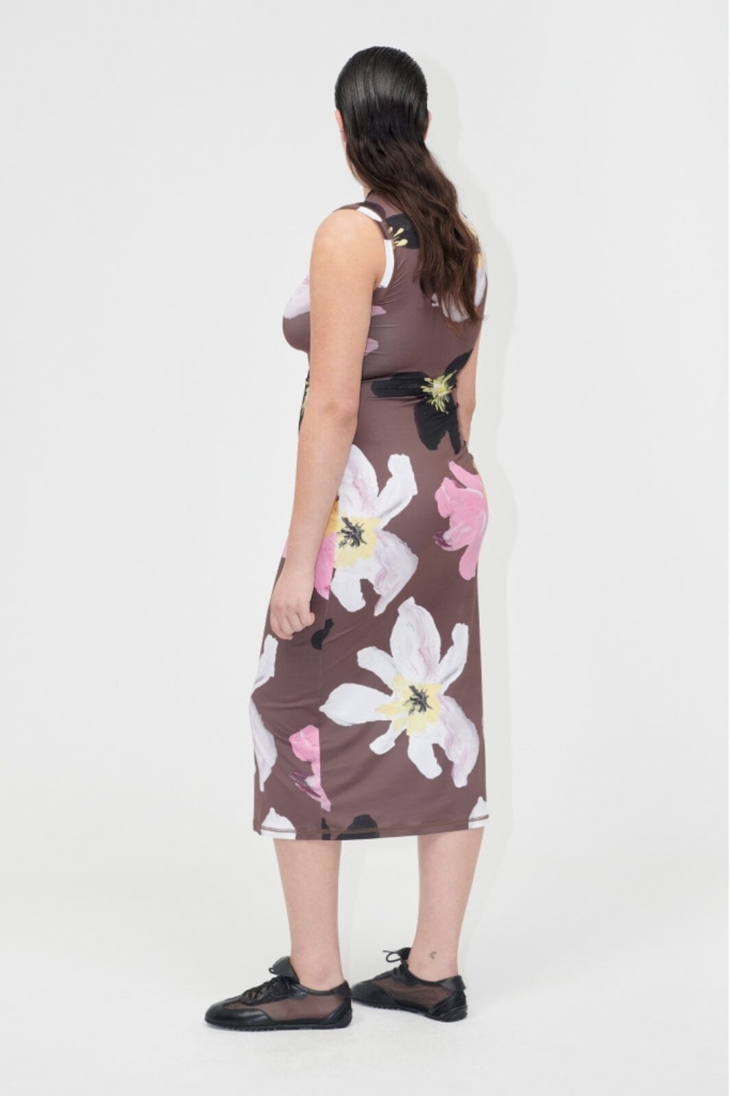 Stine Goya - 2244 Stocking Jersey, Elastic Tank Crewneck Dresssg-pf25-d104-2244 - Wild Flowers