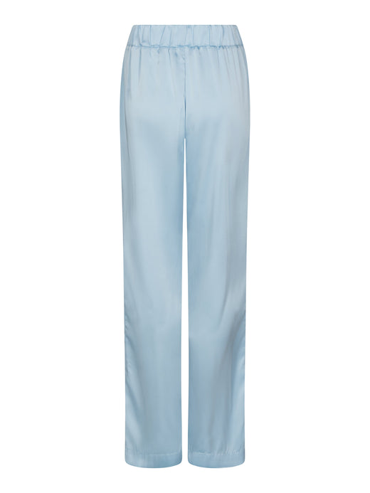 Valentin Studio - Comfy Solid Satin Pants 168094 - 145 - Light Blue Bukser 