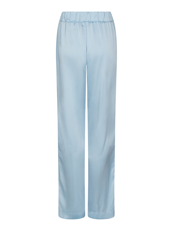 Valentin Studio - Comfy Solid Satin Pants 168094 - 145 - Light Blue Bukser 