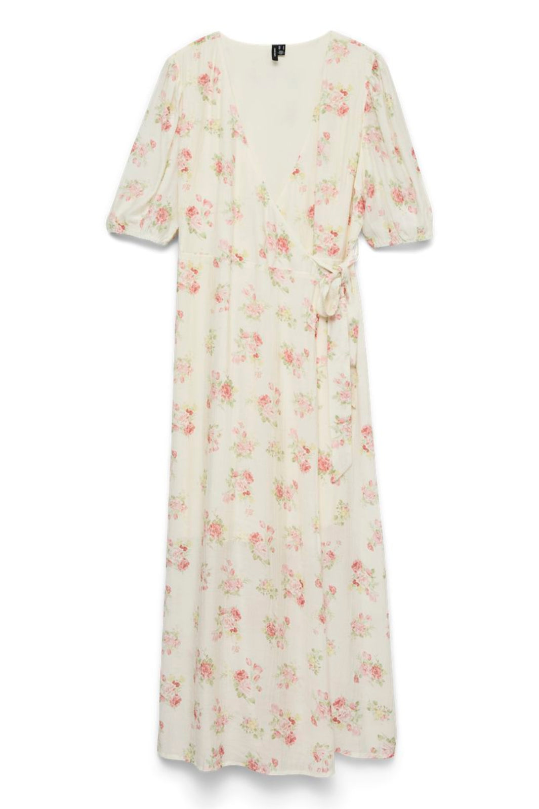 Vero Moda - Vmbella 2/4 V-Neck Wrap 7/8 Dress - 5037521 Birch Pink Bella Flower