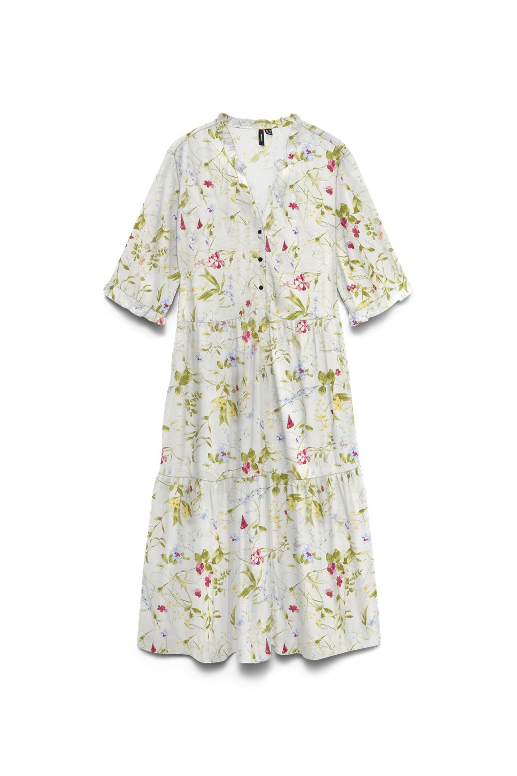 Vero Moda - Vmeasy Joy 2/4 Frl Calf Dress - 5068850 Snow White Phoebe Pink