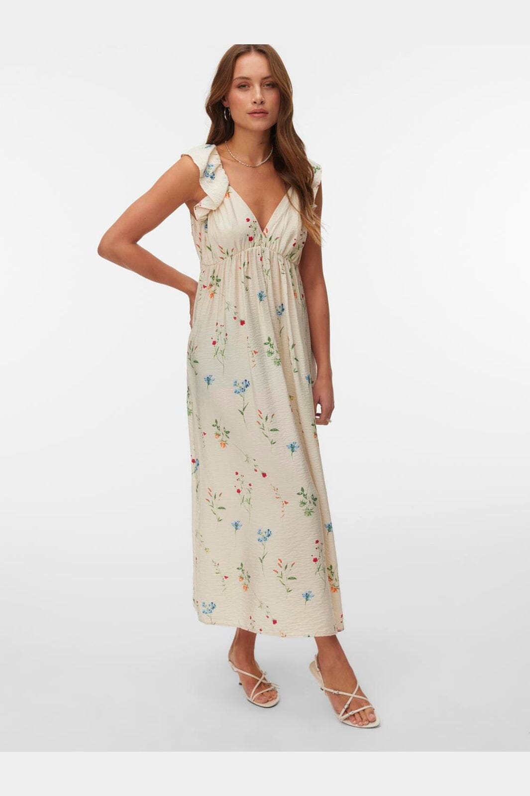 Vero Moda - Vmjosie Sl Ankle Frill Dress - 4929349 Birch Bina